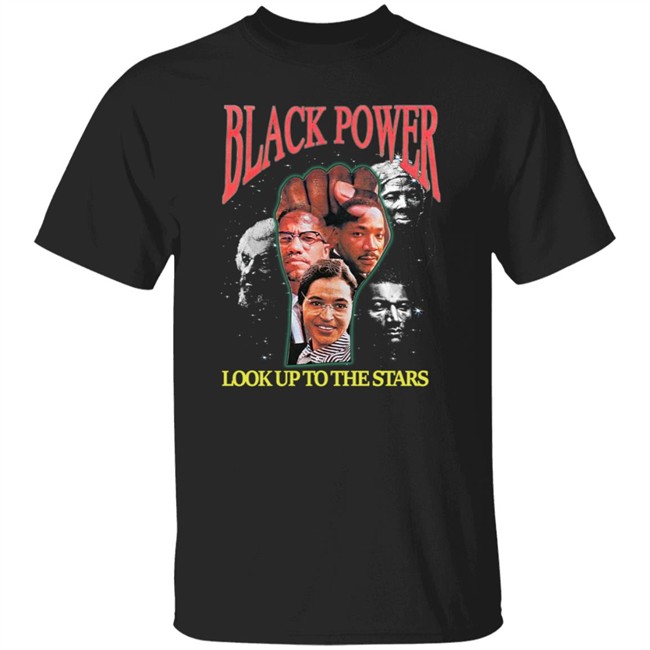 Black Power Look Up To The Stars Tee Shirt