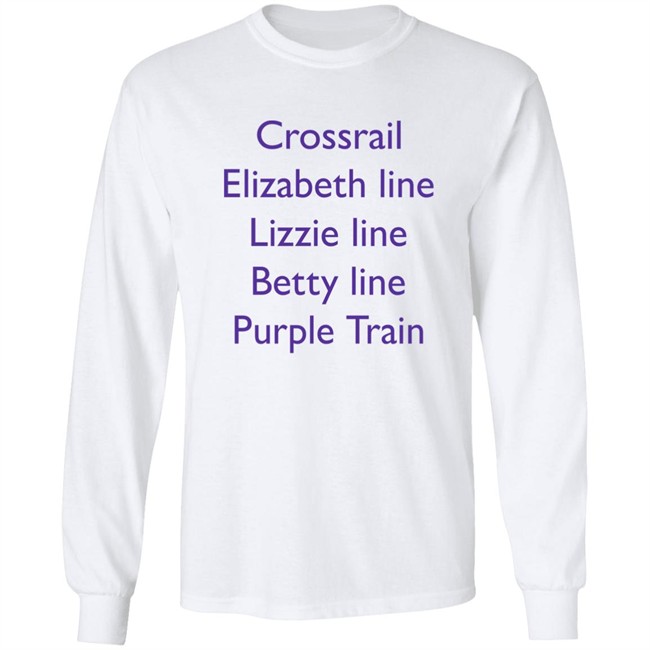 MoreTVicar Shop Crossrail Elizabeth Line Lizzie Line Betty Line Purple Train Shirt MoreTVicar Shop Crossrail Elizabeth Line Lizzie Line Betty Line Purple Train Shirt