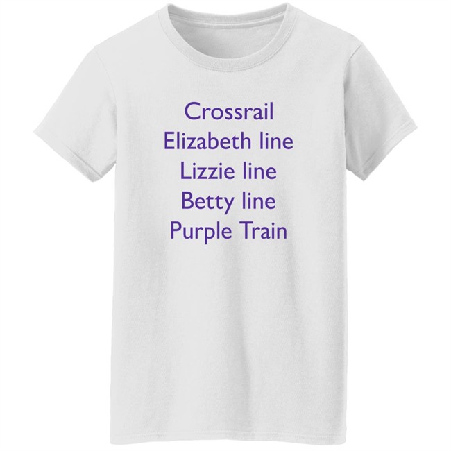 MoreTVicar Shop Crossrail Elizabeth Line Lizzie Line Betty Line Purple Train Shirt MoreTVicar Shop Crossrail Elizabeth Line Lizzie Line Betty Line Purple Train Shirt