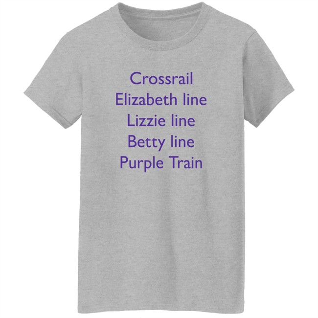 MoreTVicar Shop Crossrail Elizabeth Line Lizzie Line Betty Line Purple Train Shirt MoreTVicar Shop Crossrail Elizabeth Line Lizzie Line Betty Line Purple Train Shirt
