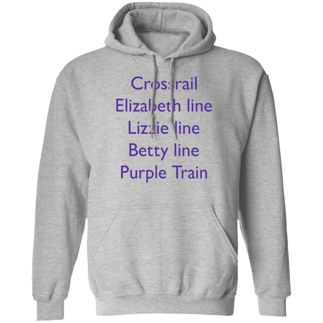 MoreTVicar Shop Crossrail Elizabeth Line Lizzie Line Betty Line Purple Train Shirt MoreTVicar Shop Crossrail Elizabeth Line Lizzie Line Betty Line Purple Train Shirt
