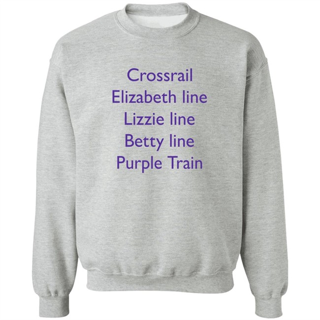 MoreTVicar Shop Crossrail Elizabeth Line Lizzie Line Betty Line Purple Train Shirt MoreTVicar Shop Crossrail Elizabeth Line Lizzie Line Betty Line Purple Train Shirt