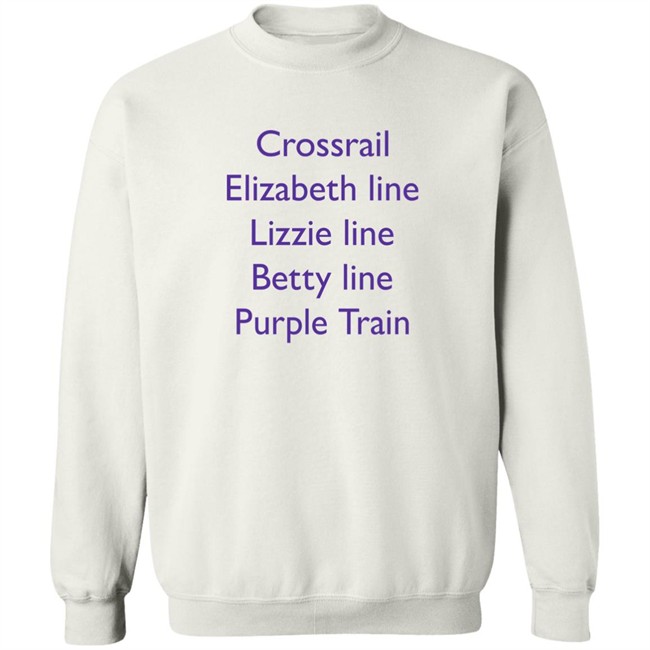 MoreTVicar Shop Crossrail Elizabeth Line Lizzie Line Betty Line Purple Train Shirt MoreTVicar Shop Crossrail Elizabeth Line Lizzie Line Betty Line Purple Train Shirt