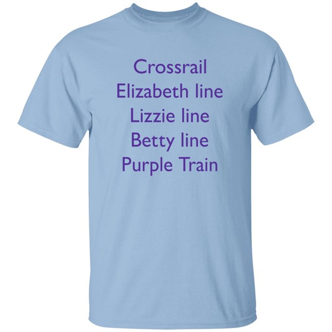 MoreTVicar Shop Crossrail Elizabeth Line Lizzie Line Betty Line Purple Train Shirt MoreTVicar Shop Crossrail Elizabeth Line Lizzie Line Betty Line Purple Train Shirt