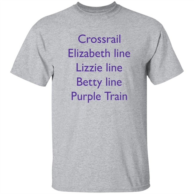 MoreTVicar Shop Crossrail Elizabeth Line Lizzie Line Betty Line Purple Train Shirt MoreTVicar Shop Crossrail Elizabeth Line Lizzie Line Betty Line Purple Train Shirt
