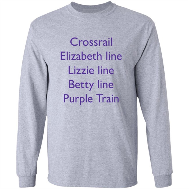 MoreTVicar Shop Crossrail Elizabeth Line Lizzie Line Betty Line Purple Train Shirt MoreTVicar Shop Crossrail Elizabeth Line Lizzie Line Betty Line Purple Train Shirt