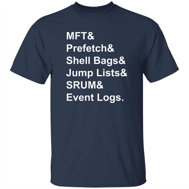 Santiago Ayala Mft & Prefetch & Shell Bags & Jump Lists & Srum & Event Logs Shirt Mft & Prefetch & Shell Bags & Jump Lists & Srum & Event Logs Shirt Santiago Ayala