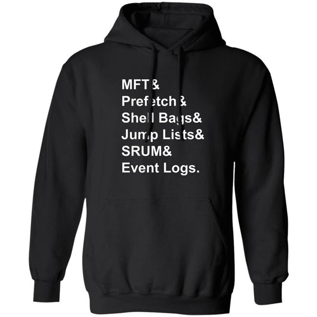 Santiago Ayala Mft & Prefetch & Shell Bags & Jump Lists & Srum & Event Logs Shirt Mft & Prefetch & Shell Bags & Jump Lists & Srum & Event Logs Shirt Santiago Ayala