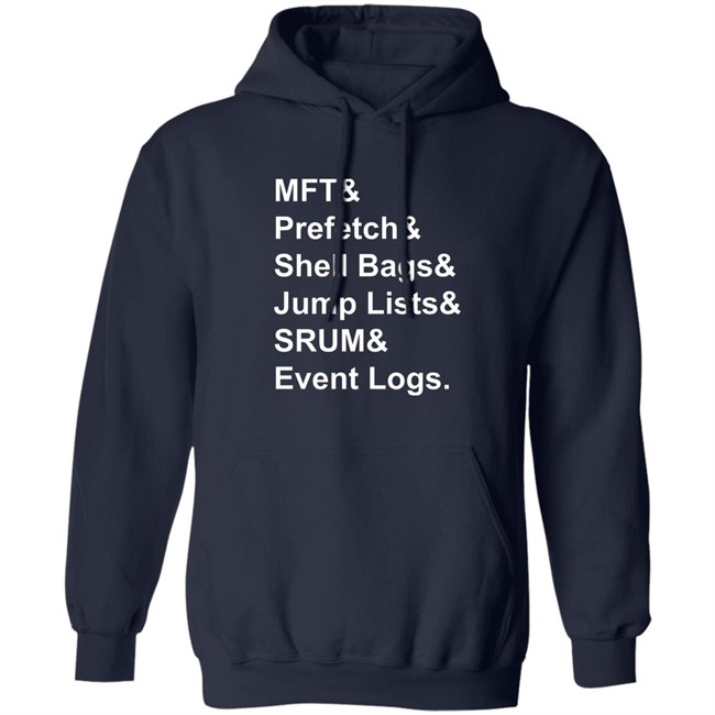 Santiago Ayala Mft & Prefetch & Shell Bags & Jump Lists & Srum & Event Logs Shirt Mft & Prefetch & Shell Bags & Jump Lists & Srum & Event Logs Shirt Santiago Ayala