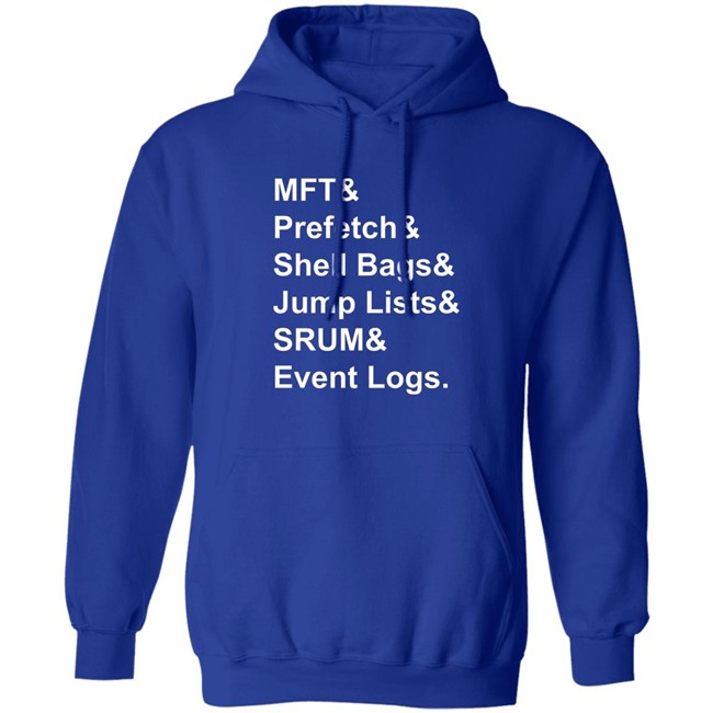 Santiago Ayala Mft & Prefetch & Shell Bags & Jump Lists & Srum & Event Logs Shirt Mft & Prefetch & Shell Bags & Jump Lists & Srum & Event Logs Shirt Santiago Ayala