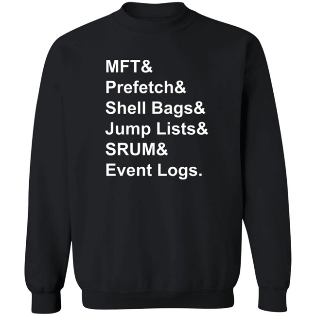 Santiago Ayala Mft & Prefetch & Shell Bags & Jump Lists & Srum & Event Logs Shirt Mft & Prefetch & Shell Bags & Jump Lists & Srum & Event Logs Shirt Santiago Ayala
