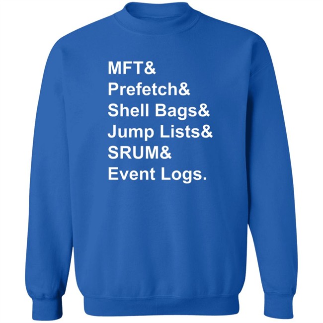 Santiago Ayala Mft & Prefetch & Shell Bags & Jump Lists & Srum & Event Logs Shirt Mft & Prefetch & Shell Bags & Jump Lists & Srum & Event Logs Shirt Santiago Ayala