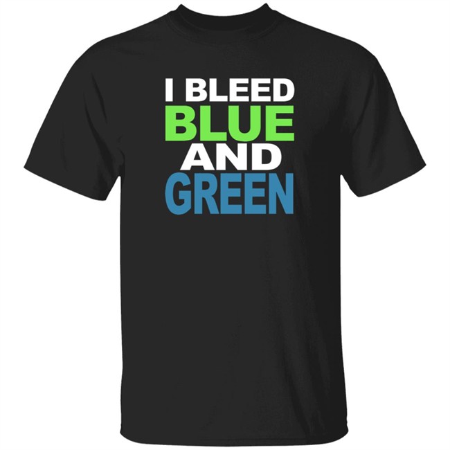 i bleed blue and green t shirt