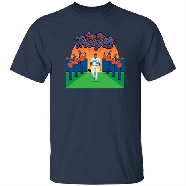 athlete logos cue the trumpets t shirt