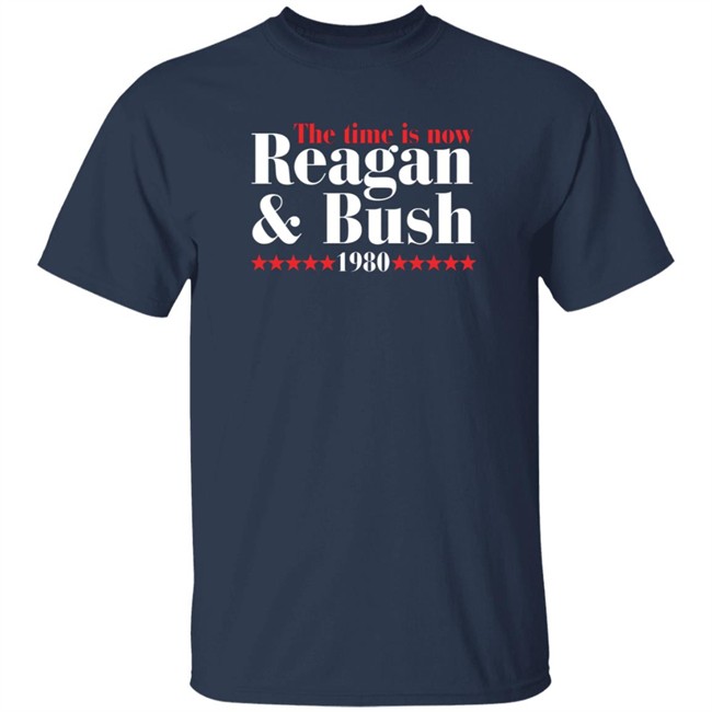 the time is now reagan bush 1980 t shirt