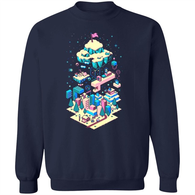 The Yetee Merch Celeste Long Climb Ahead Pixel Shirt The Yetee Merch Celeste Long Climb Ahead Pixel Shirt