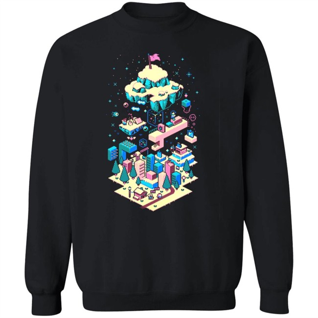 The Yetee Merch Celeste Long Climb Ahead Pixel Shirt The Yetee Merch Celeste Long Climb Ahead Pixel Shirt