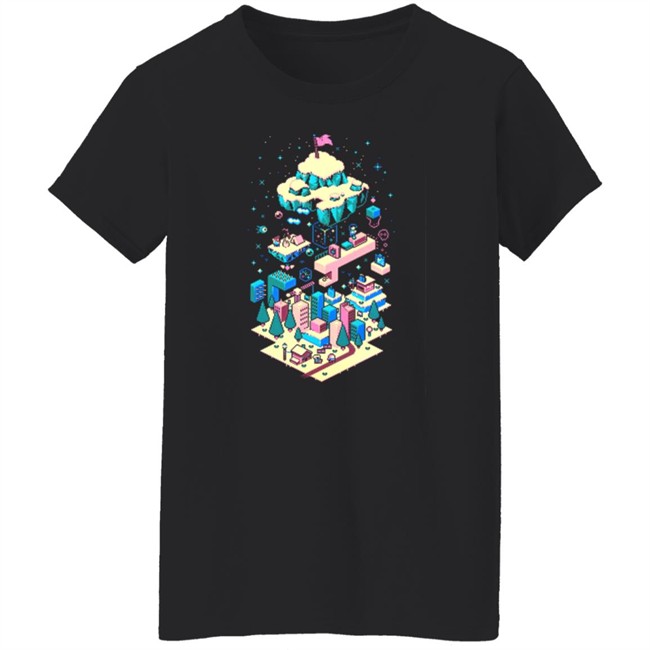 The Yetee Merch Celeste Long Climb Ahead Pixel Shirt The Yetee Merch Celeste Long Climb Ahead Pixel Shirt