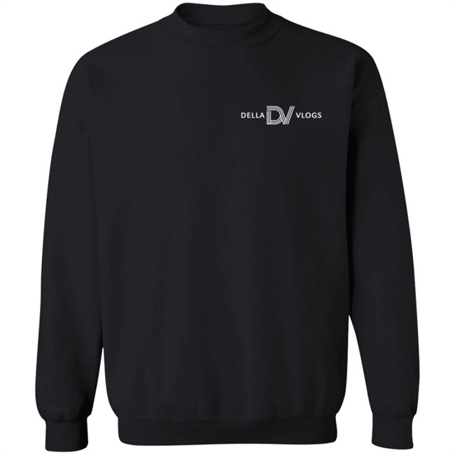 Della Vlogs Merch Smoky Black Logo Sweatshirt