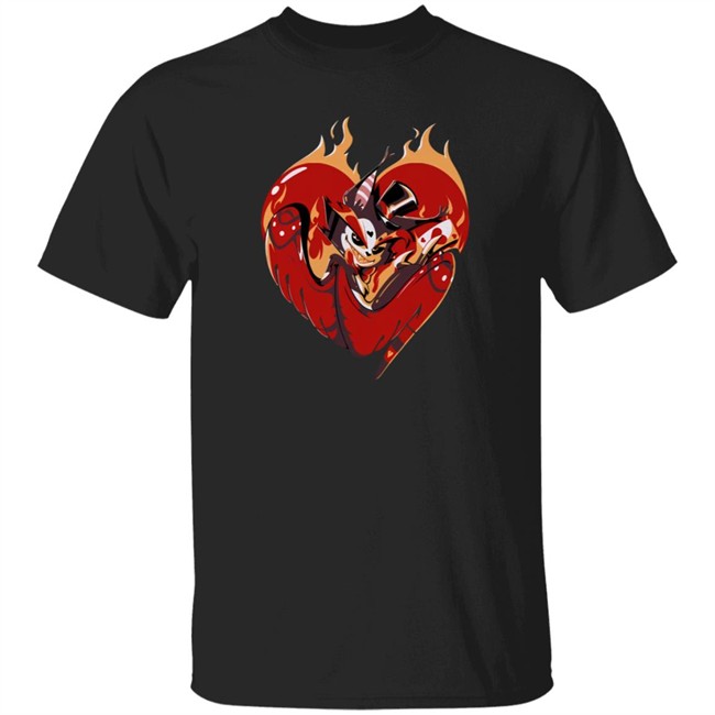 Vshojo Merch Flaming Heart Husk Tee Shirt