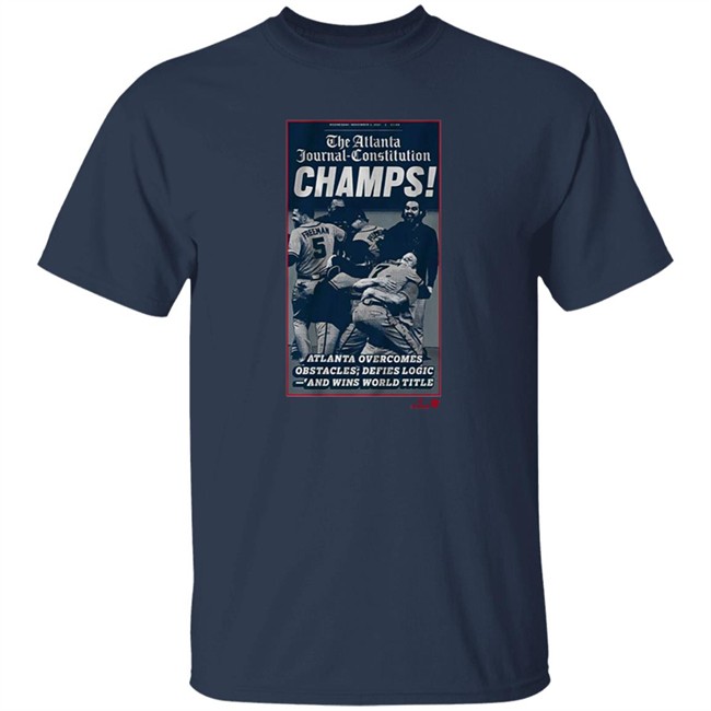 Breaking T The Atlanta Journal-Constitution World Champs Cover Shirt Navy
