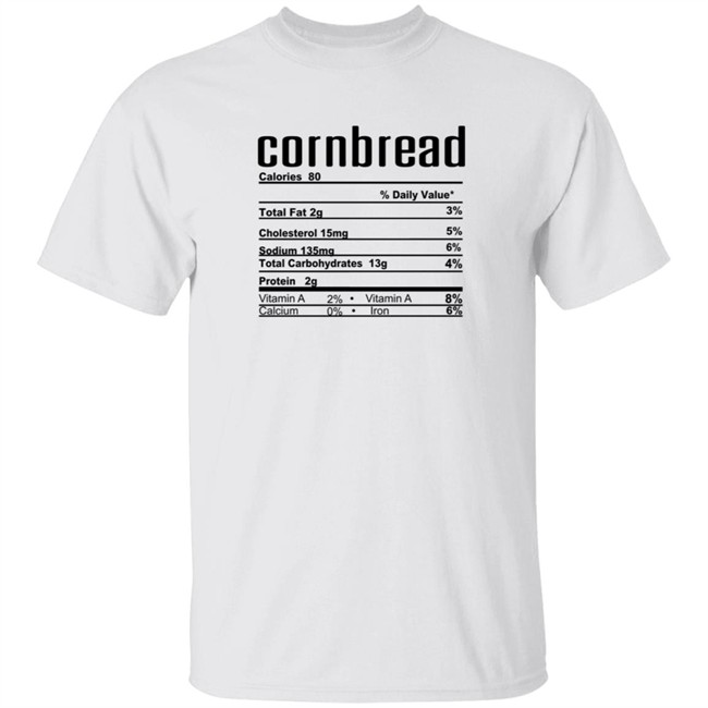 Thanksgiving Christmas Corn Bread Nutrition Facts Shirt