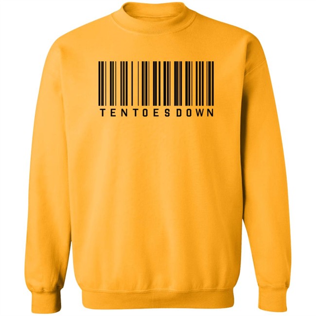 Mens Ten Toes Down Barcode T Shirt White Mens Ten Toes Down Barcode T Shirt White