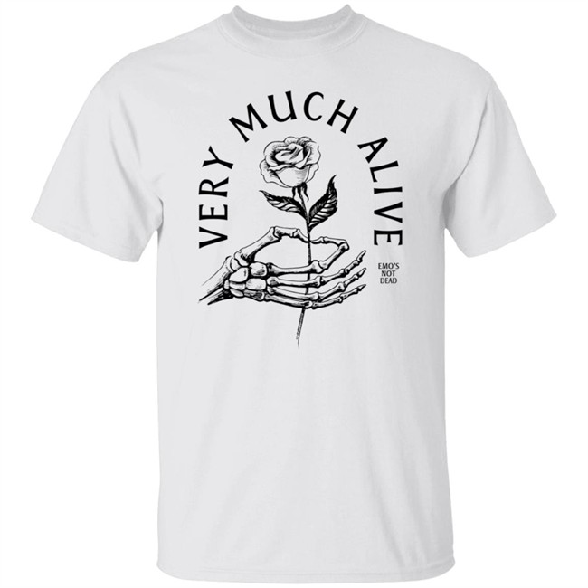 Emos Not Dead Merch Very Much Alive White Shirt back
