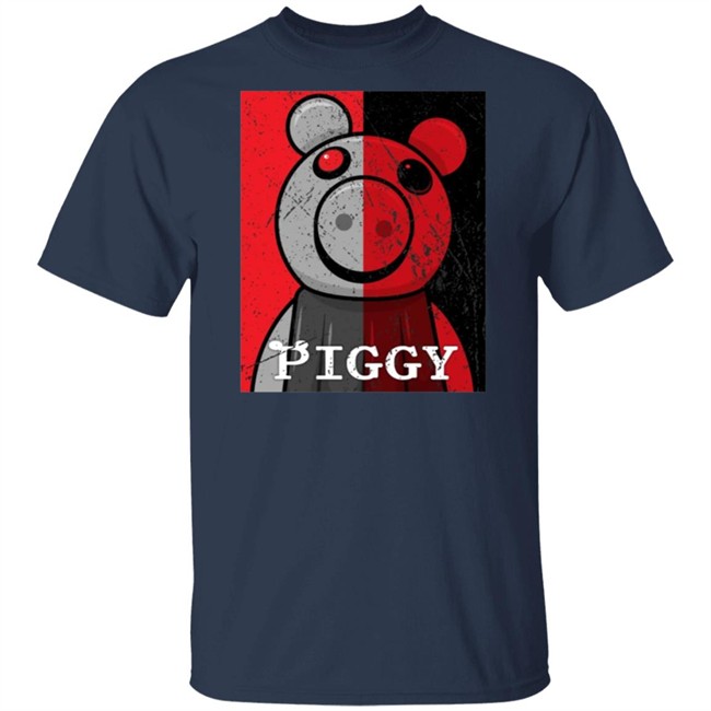 Piggy Merch Split Face Distressed Black T Shirt Piggy Merch Split Face Distressed Black T Shirt