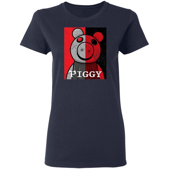 Piggy Merch Split Face Distressed Black T Shirt Piggy Merch Split Face Distressed Black T Shirt