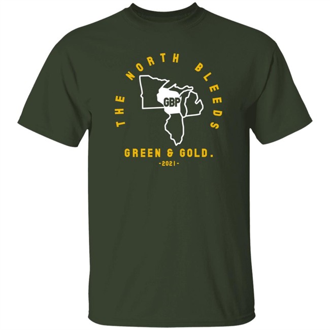 Campeche Collective Merch The North Bleeds Green And Gold 2021 T Shirt Green Bay Packers