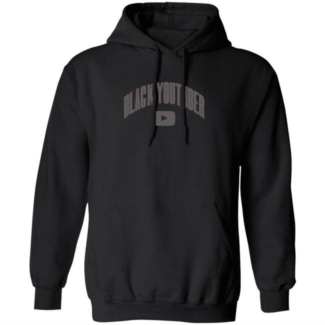 Black Youtuber Hoodie Black Poudii Black Youtuber Hoodie Black Poudii