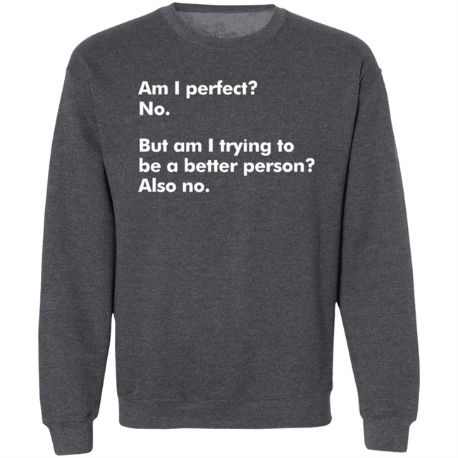Am I Perfect No But Am I Trying To Be A Better Person Also No T Shirt Peyton Storm Am I Perfect No But Am I Trying To Be A Better Person Also No T Shirt Peyton Storm