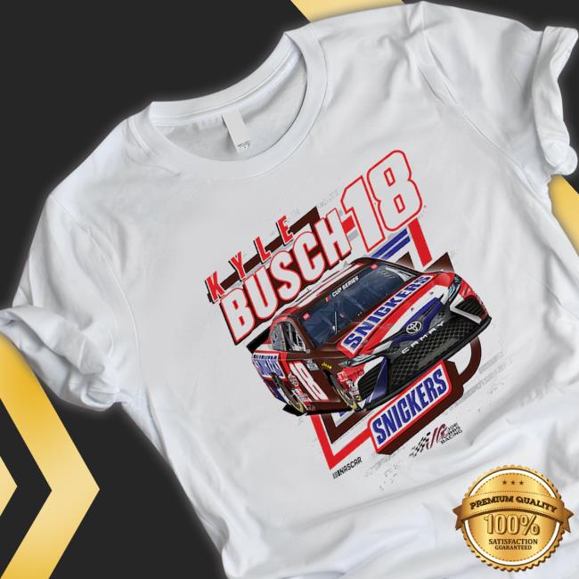 Kyle Busch Joe Gibbs Racing Team Collection White Snickerst Hooded Sweatshirt