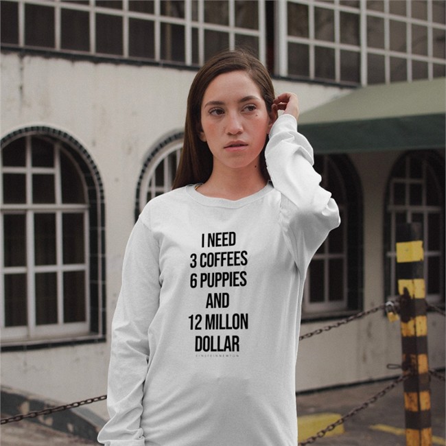 Einstein Newton Merch I Need 3 Coffees 6 Puppies And 12 Million Dollar Sweatshirt