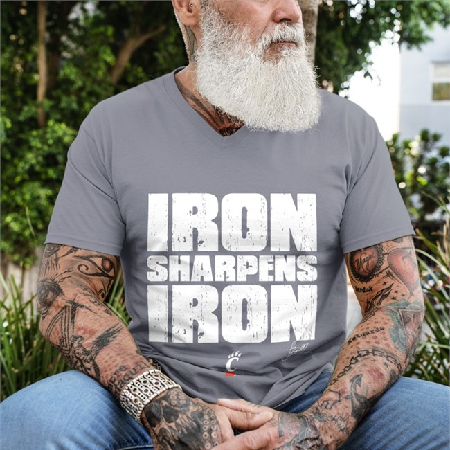 Luke Fickell Iron Sharpens Iron Shirt Black Cincinnati Bearcats Joe Danneman