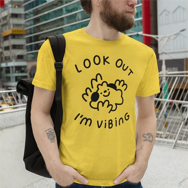 Hey Hey Momo Shop Merch Look Out I'm Vibing T-Shirt Offical Momo Draws