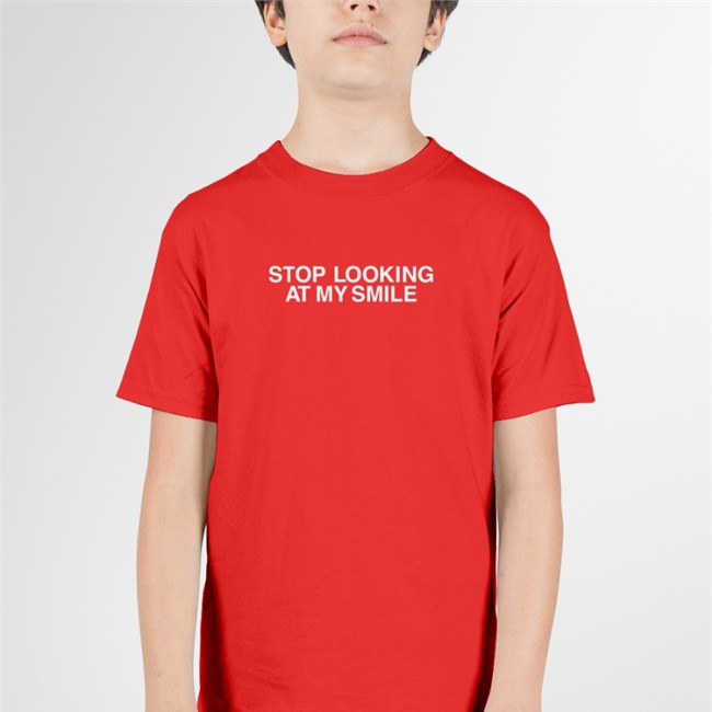 Stop Looking At My Smile Black Crewneck Sweatshirt
