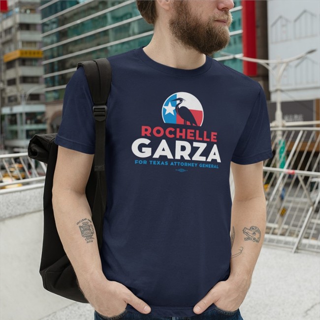 Rochelle Garza For Texas Attorney General Navy Tri-Colored Hooded Sweatshirt