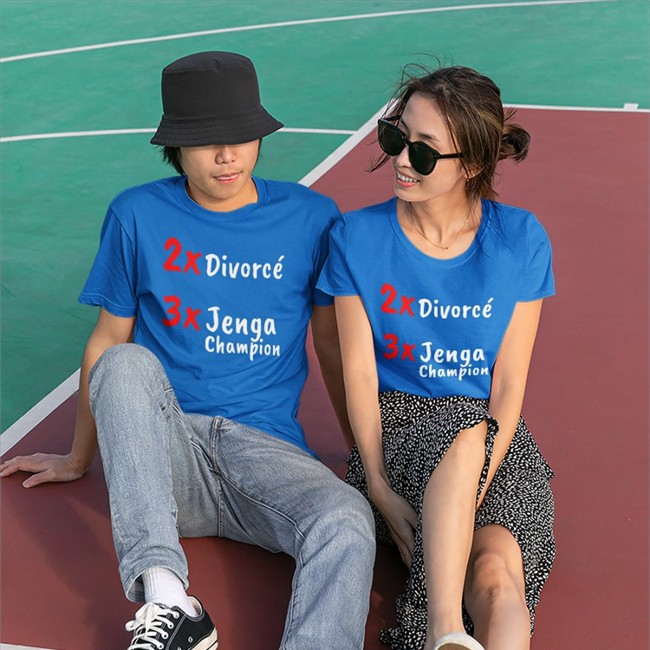 2X Divorce 3X Jenga Champion Shirt Black