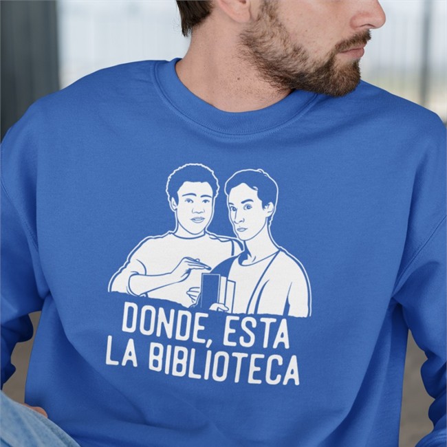 Donde Esta La Biblioteca Long Sleeve T Shirt Black