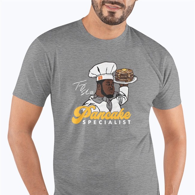 Trey Smith Pancake Specialist Shirt Red Charlie Hustle Merch Trey Smith Pancake Specialist Sweatshirts
