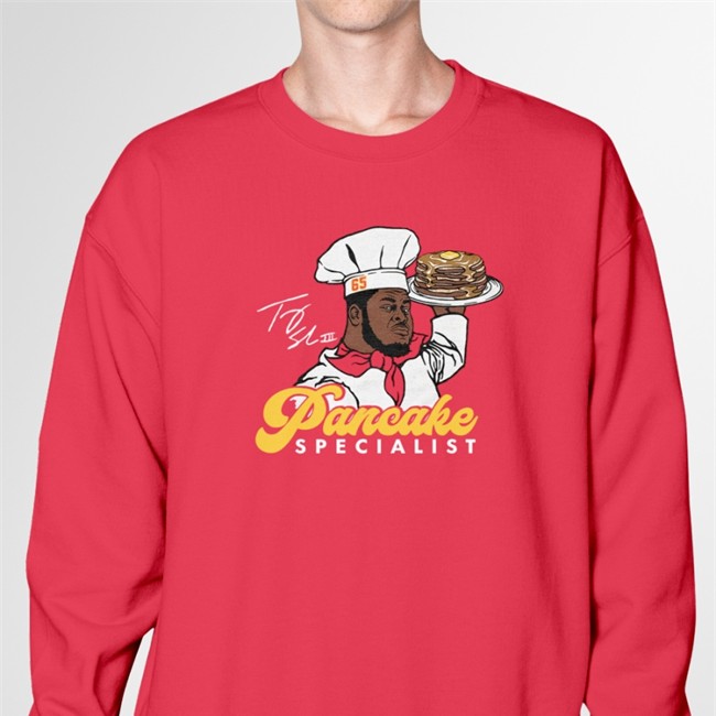 Trey Smith Pancake Specialist Shirt Red Charlie Hustle Merch Trey Smith Pancake Specialist Shirt 2022