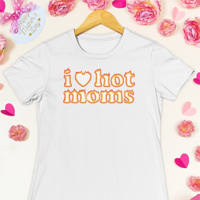 Danny Duncan Merchandise I Heart Hot Moms Flame White Tank Dannyduncan69