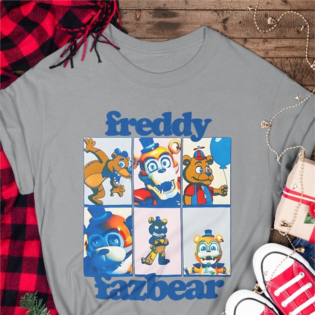 Jonny Blox Five Nights At Freddy's Freddy Fazbear Grid Boyfriend Fit Girls Hoodies