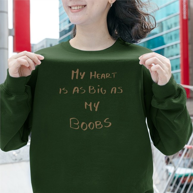 Top LappanArt My Heart Is As Big As My Boobs Shirt LappanArt My Heart Is As Big As My Boobs Shirts