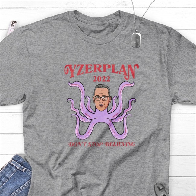 Yzerplan 2022 Don't Stop Believing Det T Shirt Barstool Sports Barstool Sports Don't Stop Believing Det Crewneck Sweatshirt Yzerplan 2022