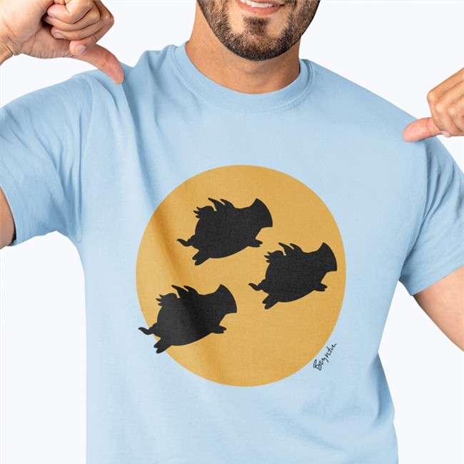 When Pigs Fly Across The Moon By Sandra Boynton T Shirt Zazzle Shop