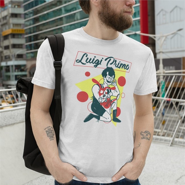 Rory Blank Luigiprimo Pro Wrestling Tees Luigi Primo Shirt White