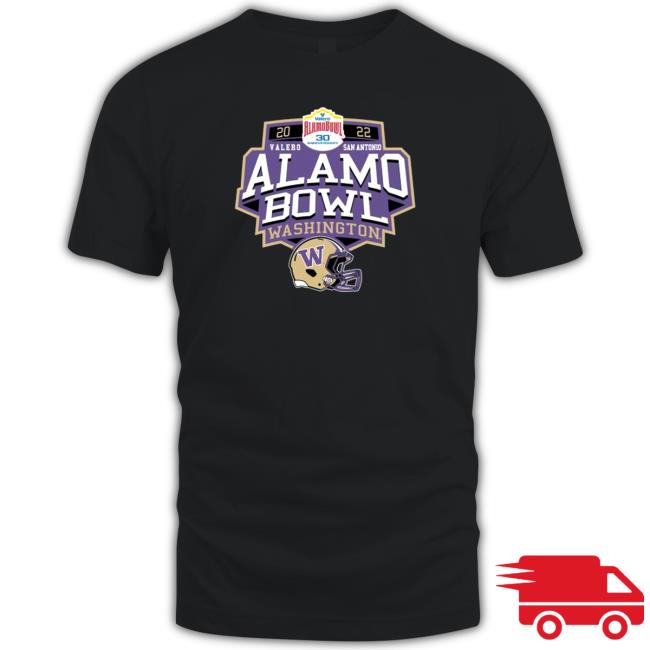 Official Washington Huskies 2022 Alamo Bowl Valero San Antonio Tee